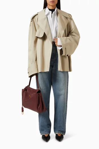 Crop Trench Coat in Cotton Twill