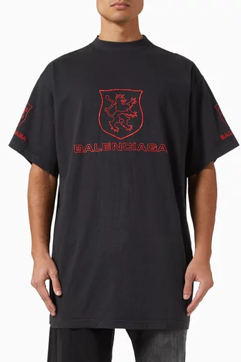 Oversized Lion Club T-shirt in Vintage Jersey