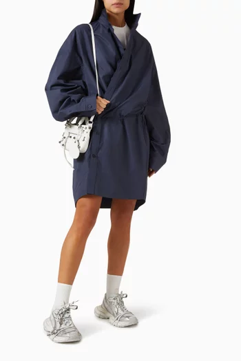 Mini Shirtdress in Denim in Poplin