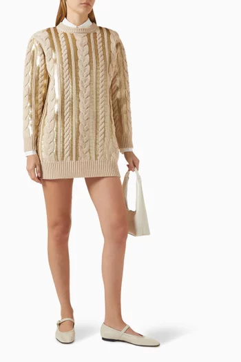 Mambo Sequin Mini Dress in Wool Blend