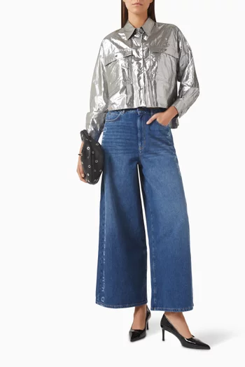 Aldeno Cropped Shirt in Lamé Cotton