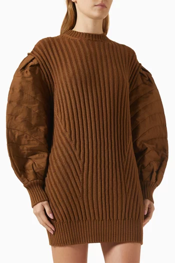 Ottuso Rib Mini Dress in Virgin Wool
