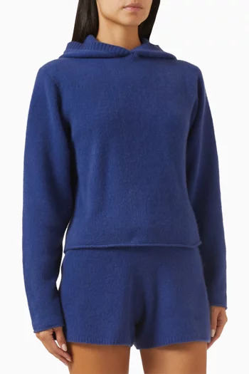 Raw Hem Hoodie in Cashmere