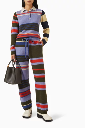 Chaos Striped Polo Top in Cashmere