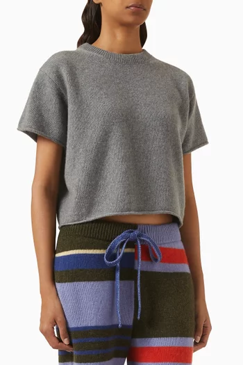 Raw Hem T-shirt in Cashmere