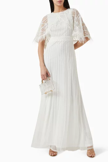 Beaded Cape Gown