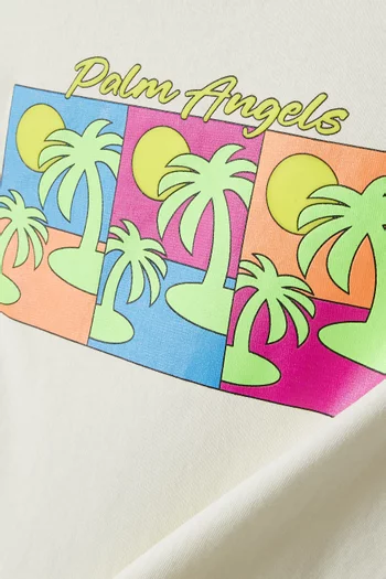 Triple Pop Palms Graphic T-shirt in Cotton
