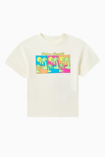 Triple Pop Palms Graphic T-shirt in Cotton
