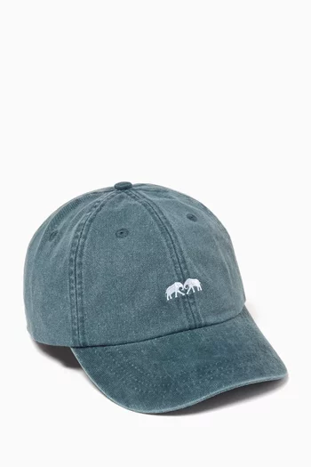 Logo-embroidered Cap in Denim