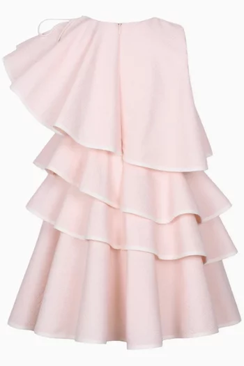 Ruffled One-Shoulder Dress in Cotton