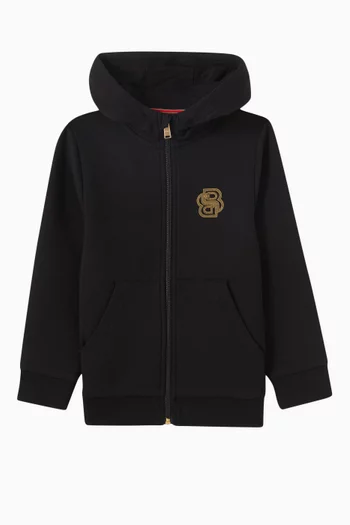 Embroidered-motif Zip Hoodie