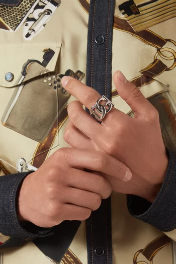 Chunky Logo Ring in Brass