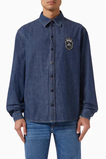 Heraldic Emblem Shirt in Denim