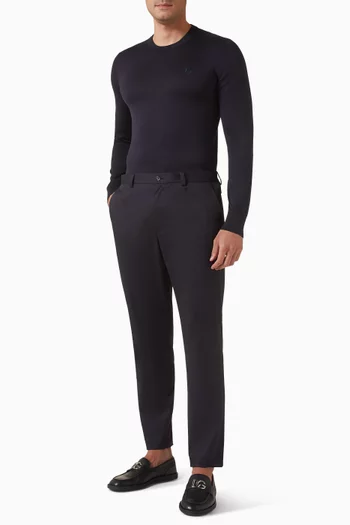 Logo-embroidered Sweater in Silk Knit