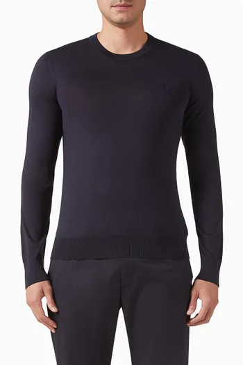Logo-embroidered Sweater in Silk Knit