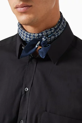 Logo-print Foulard in Silk-twill