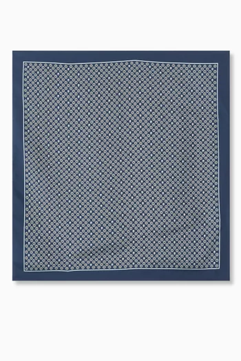Logo-print Foulard in Silk-twill