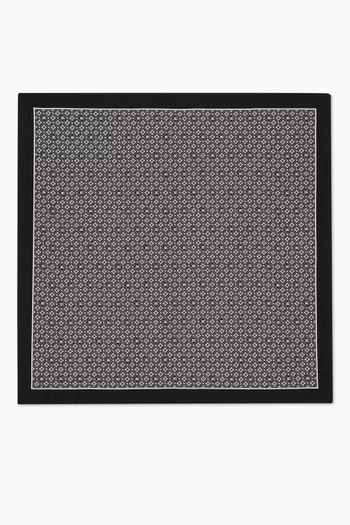 Logo-print Foulard in Silk-twill