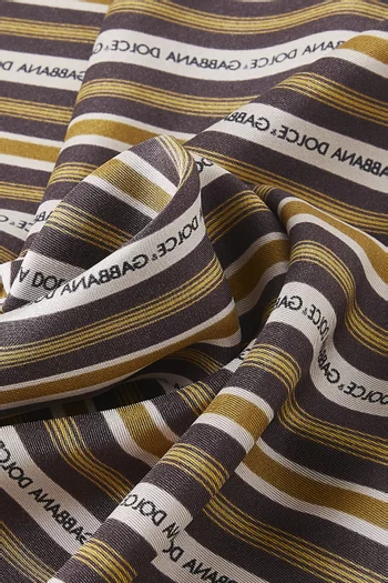 Logo Stripe Scarf in Silk-twill
