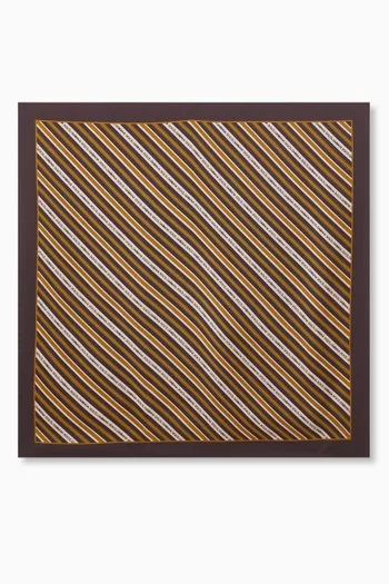 Logo Stripe Scarf in Silk-twill