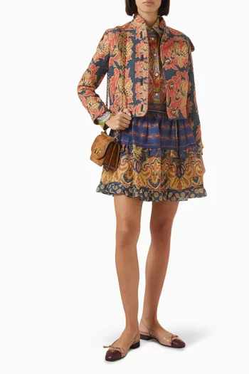 Paisley Mini Skirt in Linen