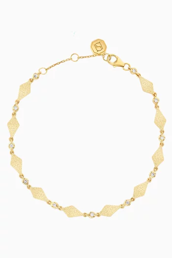 Mosaic Sandblast Diamond Bracelet in 18kt Gold