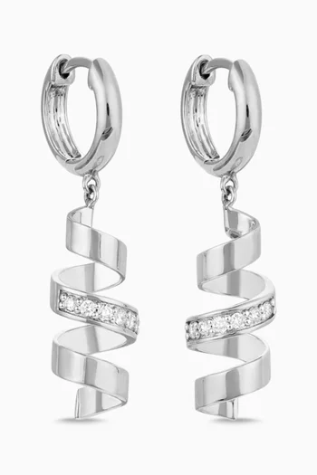 Cotillons Twist Diamond Earrings in 18kt White Gold