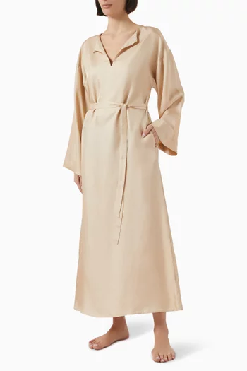 Fina Maxi Dress in Silk-twill