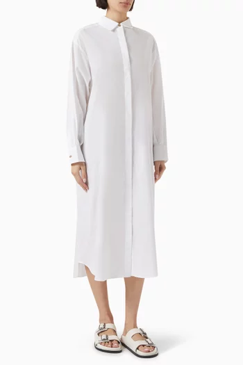 Allegra Midi Shirt Dress in Organic-cotton