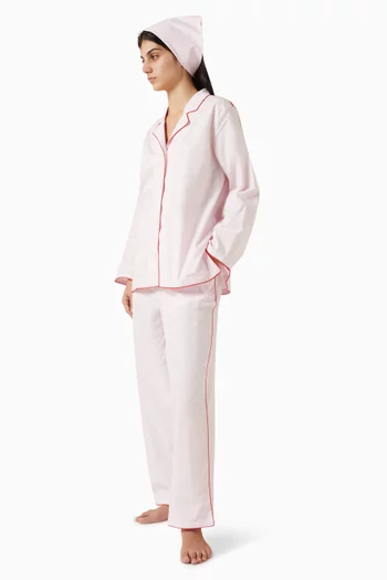 402 Pyjama Shirt & Pants Set in Cotton-stretch