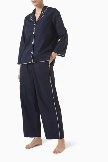 402 Pyjama Shirt & Pants Set in Cotton-stretch