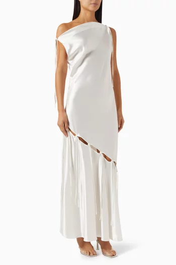 Savanna Maxi Dress in Satin Acetate