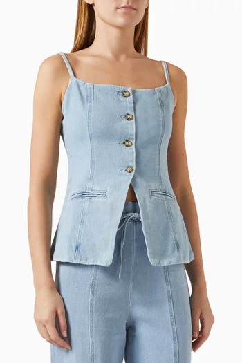 Ellsworth Tailored Top in Denim