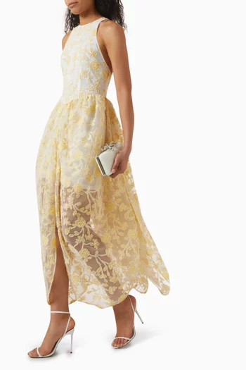 Flower Beaded Midi Dress