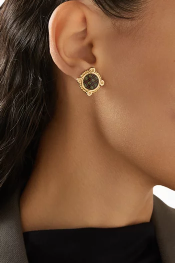 Tartan Clip-On Earrings