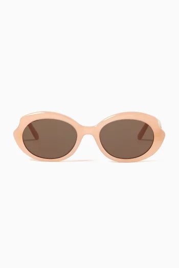 Mini Oval Slim Sunglasses in Acetate