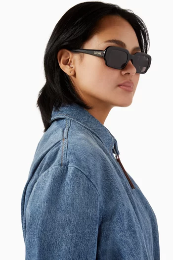 نظارة شمسية بإطار مستطيل رفيع أسيتات