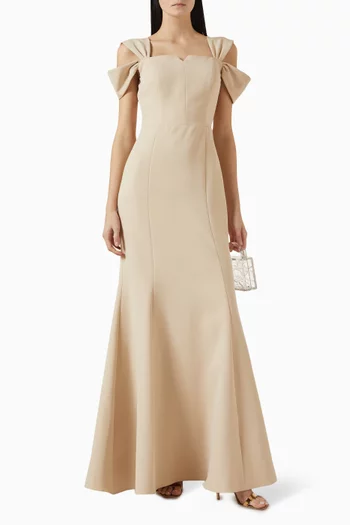 Cut-out Maxi Dress in Crepe