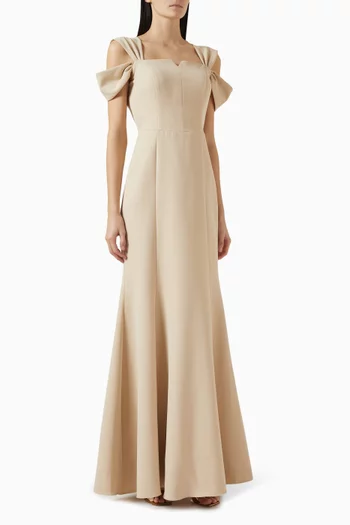 Cut-out Maxi Dress in Crepe