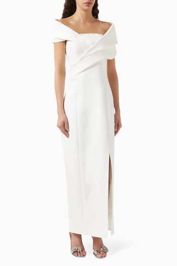 Shawl-neck Maxi Dress