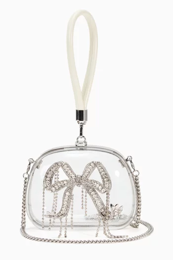 Crystal-embellished Top-handle Clutch Bag in Acrylic