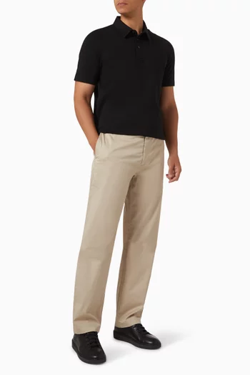 تي شيرت بولو بارز الملمس مزيج قطن