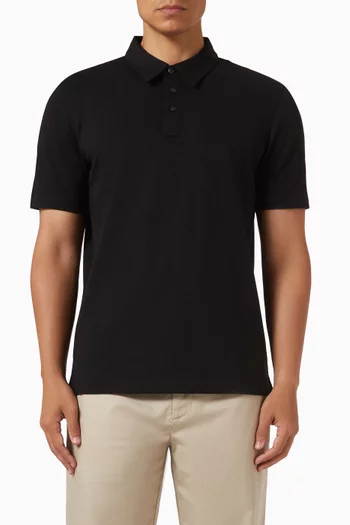 تي شيرت بولو بارز الملمس مزيج قطن