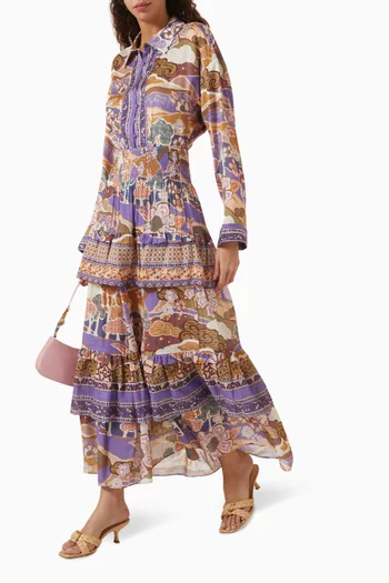 Dancing Valley Ra-Ra Maxi Skirt in Organic Cotton-blend
