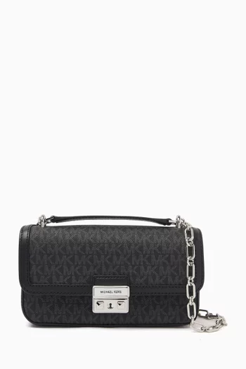 Small Tribeca Logo Shoulder Bag in Coated-canvas