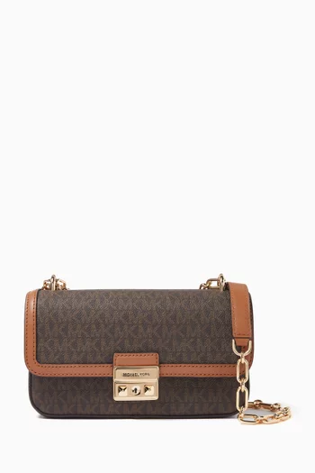 Small Tribeca Logo Shoulder Bag in Coated-canvas