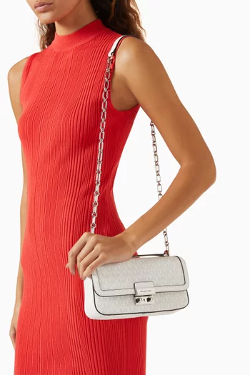 Small Tribeca Logo Shoulder Bag in Coated-canvas