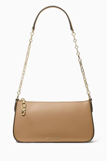 Medium Empire Chain Pouchette Shoulder Bag in Leather