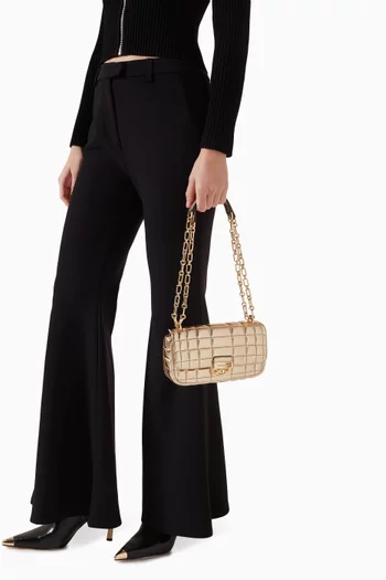 Small Tribeca Convertible Shoulder Bag in Quilted Leather