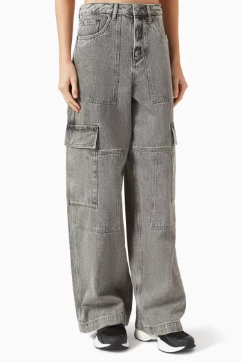 Cargo Wide-leg Jeans in Denim